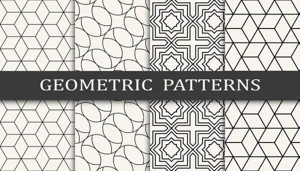 Set Geometric Seamless Patterns Abstract Geometric Graphic Design Print Pattern — Stock Vector