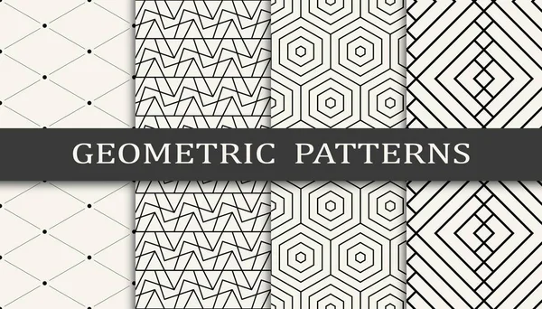 Satz Geometrischer Nahtloser Muster Abstraktes Geometrisches Druckmuster Nahtloses Geometrisches Muster — Stockvektor