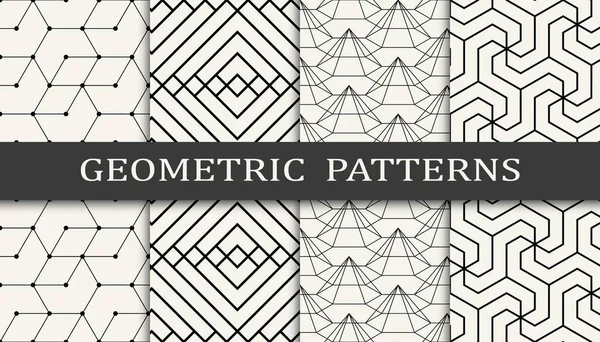 Satz Geometrischer Nahtloser Muster Abstraktes Geometrisches Druckmuster Nahtloses Geometrisches Muster — Stockvektor