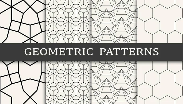 Conjunto Patrones Geométricos Sin Costura Diseño Gráfico Geométrico Abstracto Patrón — Vector de stock