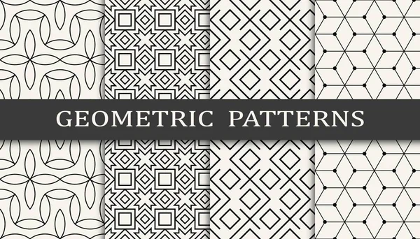 Set Geometric Seamless Patterns Abstract Geometric Graphic Design Print Pattern — Stock Vector