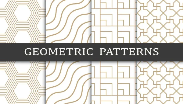 Satz Geometrischer Nahtloser Muster Abstraktes Geometrisches Druckmuster Nahtloses Geometrisches Muster Vektorgrafiken