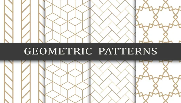Satz Geometrischer Nahtloser Muster Abstraktes Geometrisches Druckmuster Nahtloses Geometrisches Muster lizenzfreie Stockvektoren