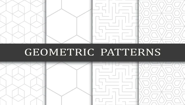 Satz Geometrischer Nahtloser Muster Abstraktes Geometrisches Druckmuster Nahtloses Muster Geometrischer lizenzfreie Stockvektoren