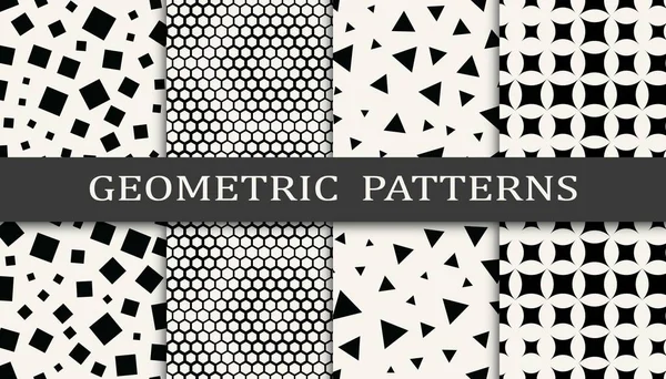Satz Geometrischer Nahtloser Muster Abstraktes Geometrisches Grafikdesign Einfaches Muster Nahtloses Stockvektor