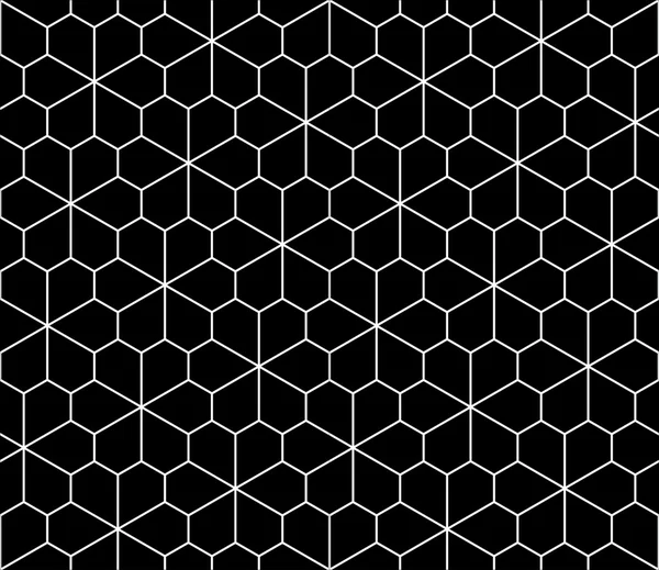 Motif géométrique vectoriel moderne sans couture fleur, fond géométrique abstrait noir et blanc, imprimé papier peint, texture rétro monochrome, design de mode hipster — Image vectorielle