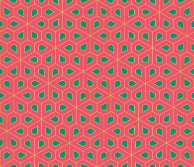 Vector modern seamless colorful geometry pattern, flowers pentagon