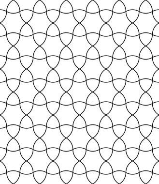 Vector modern seamless geometry pattern round, black and white abstract