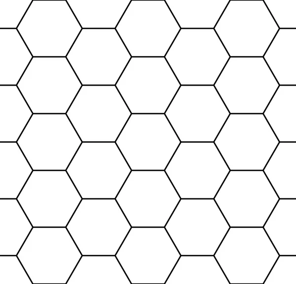 Motif géométrique vectoriel moderne sans couture hexagone, fond géométrique abstrait noir et blanc, imprimé tendance, texture rétro monochrome, design de mode hipster — Image vectorielle