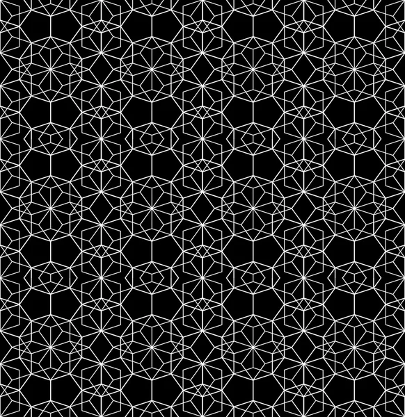 Векторная современная бесшовная геометрическая паутина, черно-белый абстрактный геометрический фон, модный принт, монохромная ретро-текстура, хипстерский модный дизайн — стоковый вектор