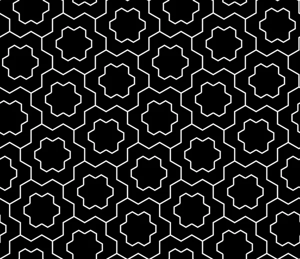 Вектор сучасний безшовний геометричний візерунок сніжинка, чорно-білий абстрактний геометричний фон, модний принт, монохромна ретро текстура, дизайн моди хіпстера — стоковий вектор