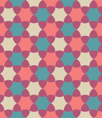 Vektör modern kesintisiz renkli geometri desen, çiçekler, renk soyut geometrik arka plan, trendy çok renkli baskı, retro doku, hippi moda tasarımı