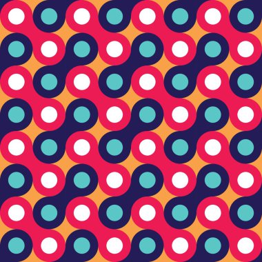 Vektör modern kesintisiz renkli geometri model, İngiliz anahtarı, renk soyut geometrik arka plan, trendy çok renkli baskı, retro doku, hippi moda tasarımı