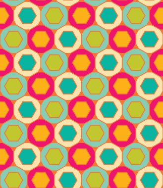 Vector modern seamless colorful geometry pattern, hexagon, color  abstract geometric background, trendy multicolored print, retro texture, hipster fashion design