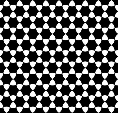 Vektör modern sorunsuz geometri desen çiçek, siyah ve beyaz soyut geometrik arka plan, modaya uygun yazıcı, tek renkli retro doku, hippi moda tasarımı