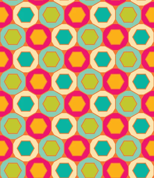 Vector modern seamless colorful geometry pattern, hexagon, color  abstract geometric background, trendy multicolored print, retro texture, hipster fashion design — Stock vektor