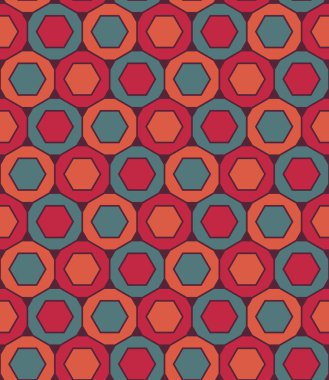 Vector modern seamless colorful geometry pattern, hexagon, color  abstract geometric background, trendy multicolored print, retro texture, hipster fashion design