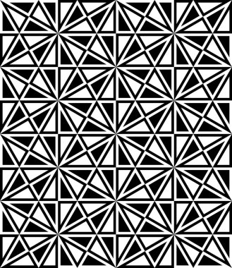 Vektör modern sorunsuz kutsal geometri desen çokgen, siyah ve beyaz soyut geometrik arka plan, modaya uygun yazıcı, tek renkli retro doku, hippi moda tasarımı