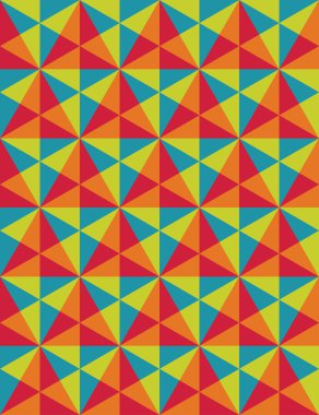 Vektör modern kesintisiz renkli geometri desen, Mozaik, renk soyut geometrik arka plan, trendy çok renkli baskı, retro doku, hippi moda tasarımı