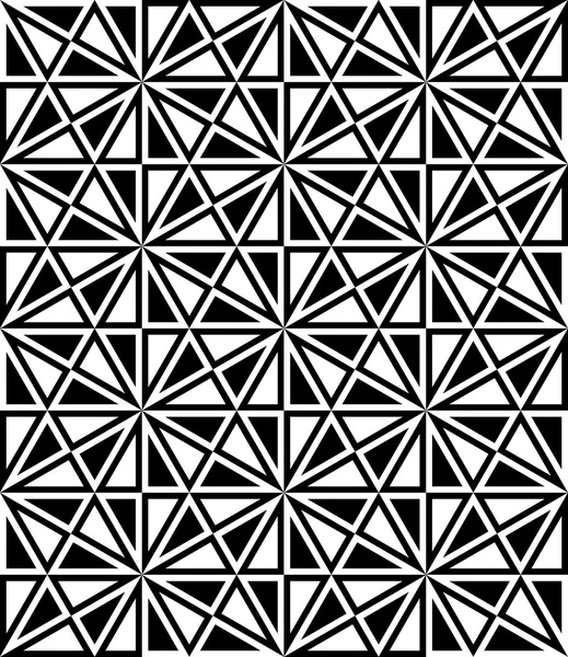 矢量现代无缝神圣几何图案多边形，黑色和白色抽象几何背景，时髦的打印、 单色复古纹理，时髦时尚设计 — 图库矢量图片