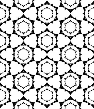 Vector modern seamless sacred geometry pattern floral, black and white abstract geometric background, trendy print, monochrome retro texture, hipster fashion design