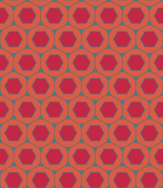 Vector modern seamless colorful geometry pattern, hexagon, color pink orange, abstract geometric background, trendy multicolored print, retro texture, hipster fashion design