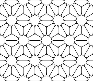 Vector modern seamless sacred geometry pattern floral, black and white abstract geometric background, trendy print, monochrome retro texture, hipster fashion design