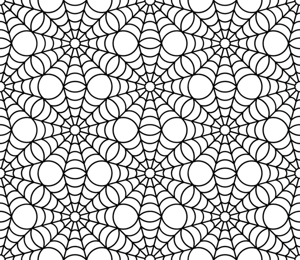 Motif géométrique moderne vectoriel sans couture toile d'araignée halloween, fond géométrique abstrait noir et blanc, imprimé tendance, texture rétro monochrome, design de mode hipster — Image vectorielle