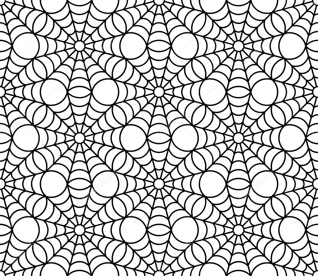 Vector modern seamless geometry pattern spider web halloween, black and white abstract geometric background, trendy print, monochrome retro texture, hipster fashion design