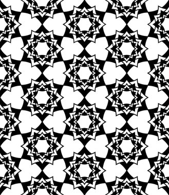 Vector modern seamless sacred geometry pattern floral, black and white abstract geometric background, trendy print, monochrome retro texture, hipster fashion design