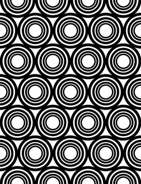 Vector modern seamless geometry pattern circles concentric, black and white abstract geometric background, trendy print, monochrome retro texture, hipster fashion design