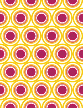 Vektör modern kesintisiz renkli geometri circles desen, renk soyut geometrik arka plan, trendy çok renkli baskı, retro doku, hippi moda tasarımı