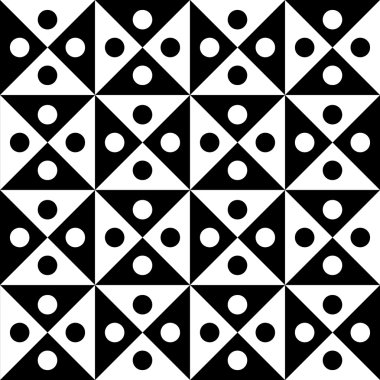 Damalı vektör modern sorunsuz geometri model, siyah ve beyaz soyut geometrik arka plan, modaya uygun yazıcı, tek renkli retro doku, hippi moda tasarımı