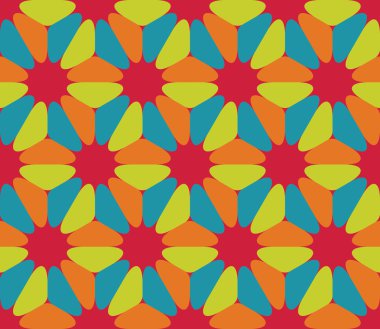 Vector modern seamless colorful geometry flower pattern, color abstract geometric background, trendy multicolored print, retro texture, hipster fashion design