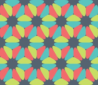 Vector modern seamless colorful geometry flower pattern, color abstract geometric background, trendy multicolored print, retro texture, hipster fashion design