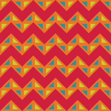 Vector modern seamless colorful geometry chevron lines pattern, color red orange abstract geometric background, trendy multicolored print, retro texture, hipster fashion design