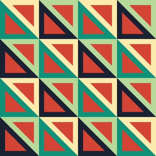 Vektor moderne nahtlose bunte Geometrie-Dreieck-Muster, Farbe blau rot abstrakten geometrischen Hintergrund, trendige mehrfarbigen Druck, Retro-Textur, Hipster-Mode-Design — Stockvektor