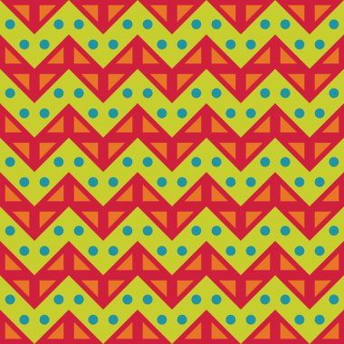 Modern kesintisiz renkli geometri chevron satırları desen vektör, renk soyut geometrik arka plan, trendy çok renkli baskı, retro doku, hippi moda tasarımı
