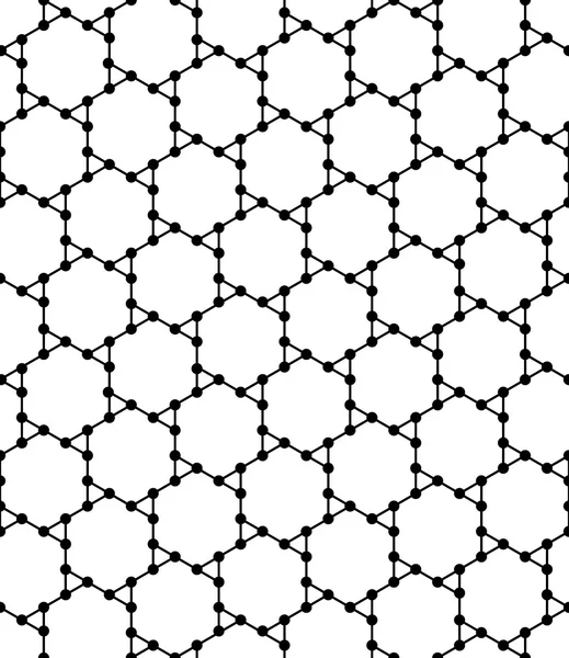 Vector modern seamless geometry pattern hexagon grid, black and white abstract geometric background, trendy print, monochrome retro texture, hipster fashion design — Stock Vector