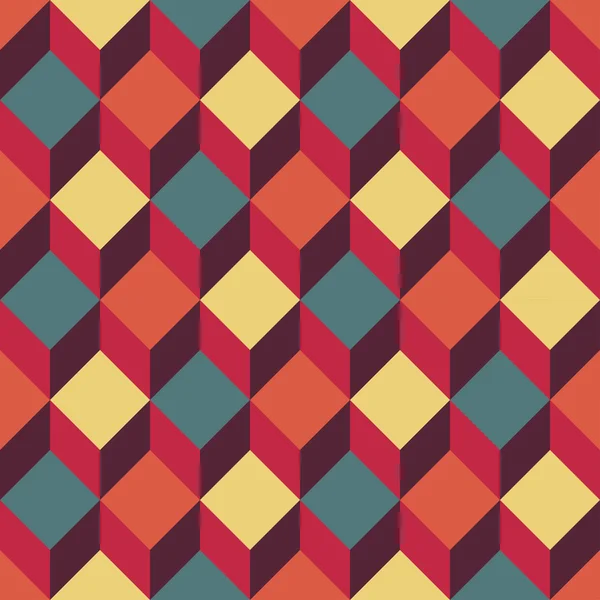 Vektor moderne nahtlose bunte Geometrie quadratische Muster, Farbe abstrakten geometrischen Hintergrund, trendige mehrfarbigen Druck, Retro-Textur, Hipster-Mode-Design — Stockvektor