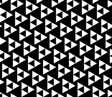 Vektör modern sorunsuz geometri desen üçgen, siyah ve beyaz soyut geometrik arka plan, modaya uygun yazıcı, tek renkli retro doku, hippi moda tasarımı