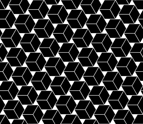 Vector modern seamless geometry pattern cubes, black and white abstract geometric background, trendy print, monochrome retro texture, hipster fashion design — Stock Vector