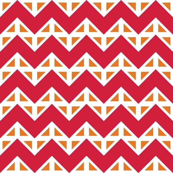 Vecteur moderne sans couture géométrie colorée chevron lignes motif, couleur rouge blanc abstrait fond géométrique, impression multicolore à la mode, texture rétro, design de mode hipster — Image vectorielle