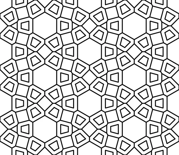 Vektor moderne nahtlose heilige Geometrie-Muster Sechseck, schwarz-weiß abstrakten geometrischen Hintergrund, trendigen Druck, monochrome Retro-Textur, Hipster-Mode-Design — Stockvektor