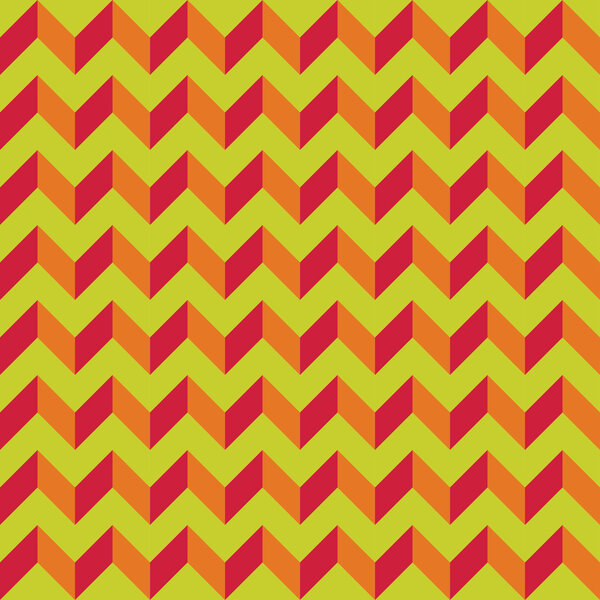 Vector modern seamless colorful geometry chevron lines pattern, color green orange abstract geometric background, trendy multicolored print, retro texture, hipster fashion design