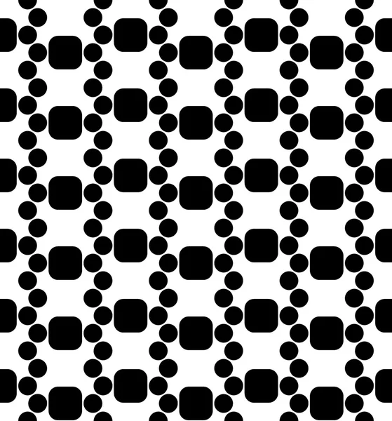Padrão de geometria sem costura moderna vetorial dna, fundo geométrico abstrato preto e branco, impressão de travesseiro, textura retro monocromática, design de moda hipster — Vetor de Stock