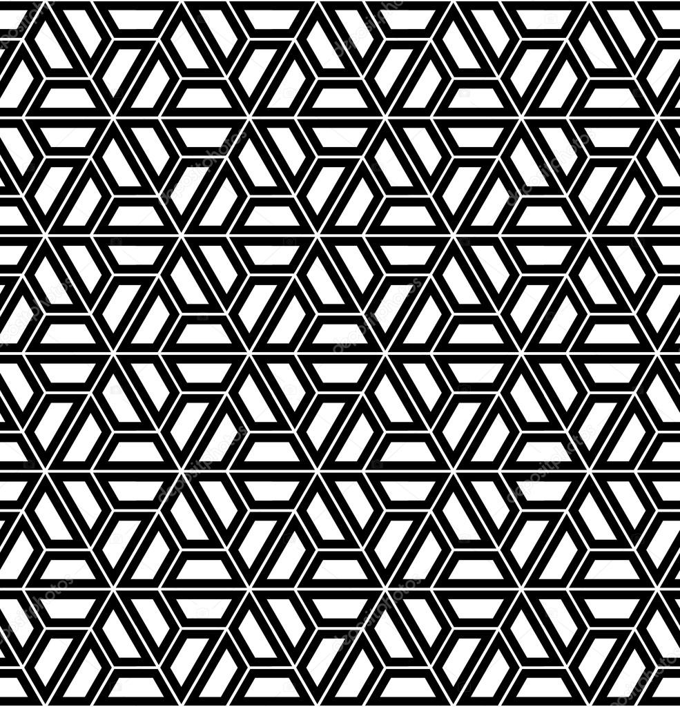 Vector modern seamless sacred geometry pattern hexagon, black and white  abstract geometric background, pillow print, monochrome retro texture,  hipster fashion design Stock Vector by ©Sunspire 90597272