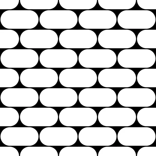 Vector moderno patrón de geometría inconsútil pared de ladrillo, fondo geométrico abstracto en blanco y negro, impresión de almohada, monocromo textura retro, diseño de moda hipster — Vector de stock