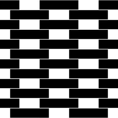 Vektör modern sorunsuz geometri desen tuğla duvar, siyah ve beyaz soyut geometrik arka plan, yastık yazıcı, tek renkli retro doku, hippi moda tasarımı