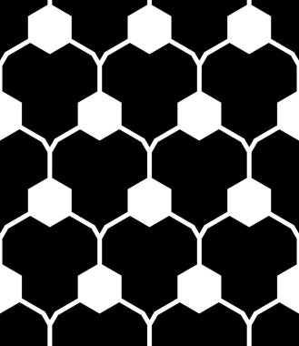 Vektör modern sorunsuz geometri desen hex, siyah ve beyaz soyut geometrik arka plan, yastık yazıcı, tek renkli retro doku, hippi moda tasarımı